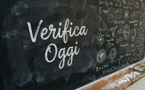 Verifica Oggi sulla lavagna scolastica, test in classe e verifiche di fine trimestre