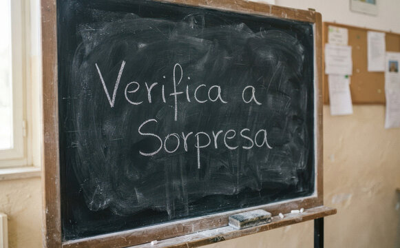 Verifica a Sorpresa - Scritta su Lavagna per Test Scolastico inaspettato