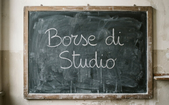Borse di studio scritto sulla lavagna in gesso per istruzione universita educazione