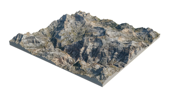 3d pixel art mountain landscape with reflection on water