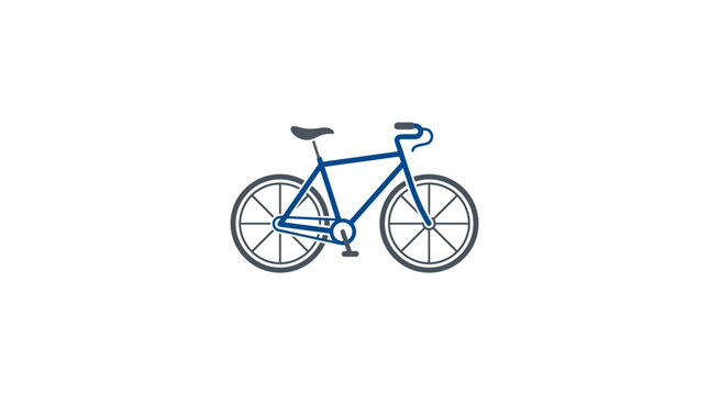Flat Design Bicycle Icon Illustration on White Background