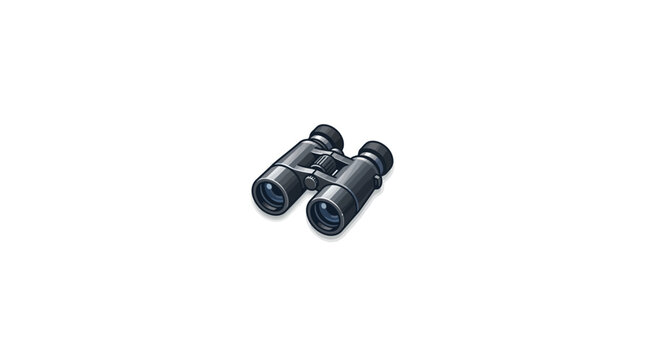 Black Binoculars Icon Isolated on White Background - Optical Equipment Illustration