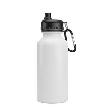 White water bottle with carabiner hook