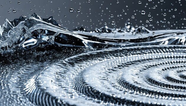 Rippling water surface with concentric circles, abstract, fluid motion