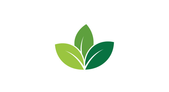 Three stylized green leaves logo on a white background, representing nature, growth, and organic concepts.