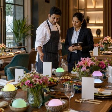 Restaurant Preparing For Diwali Dinner