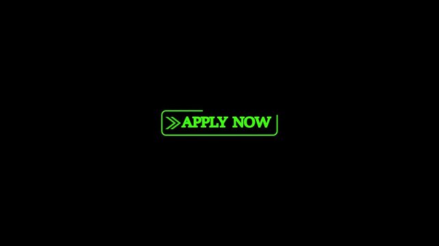 Apply now golden oppurtunity text animation in black 4K. Shiny new job application hiring now information advertisement internet job label. Candidate announcement requirement corporate employee ta