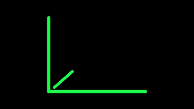 NEON Animated line business graph with arrow . business graph showing 3d arrow growth. s_226