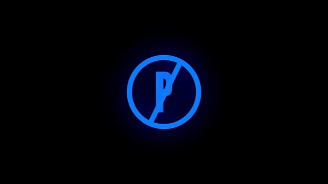 Animated no parking sign graphic design red black circle transportation traffic 4k ultra hd. No parking symbol motion graphics animation abstract red black circle road safety loop.