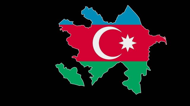 Video animation map of Azerbaijan 