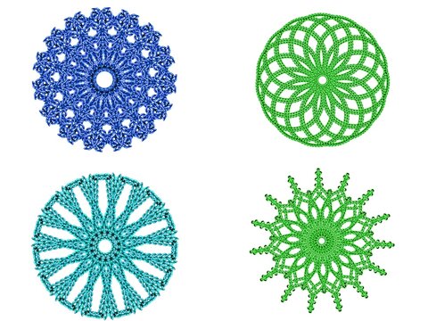 Vibrant mandala art vactor pack containing colourful geometric floral circles kaleidoscope circular element, b&ocirc;h decorative round ornaments luxury medallion symbols isolated on plain with background.