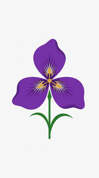 Beautiful purple iris flower vector illustration isolated on white background