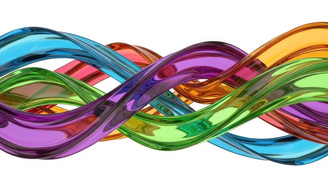 Vibrant flowing waves of liquid color intertwine in a dynamic display of motion, creating a bright and energetic abstract digital backdrop, texture, gradient, pattern