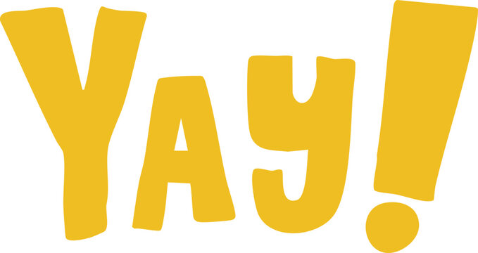 yay lettering golden typography