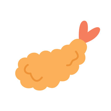 Ebi Tempura Crispy Fried Shrimp Vector Clipart
