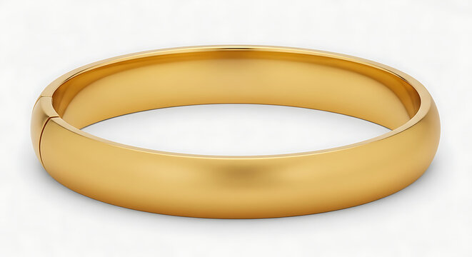Golden wedding ring on a plain background
