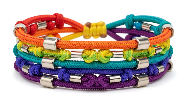 Colorful rubber bracelet with beads
