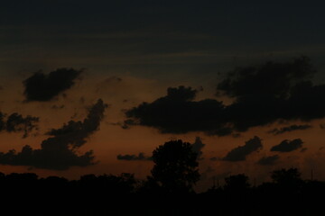 Fototapeta premium Full views of 100% solar eclipse, entire set of process from start to finish along with the surrounding sky during the total eclipse moment.