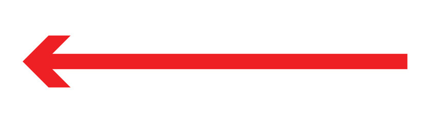 Obraz premium red long arrow icon based on white background.
