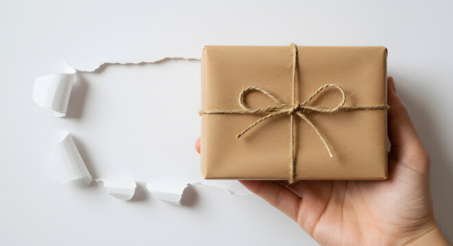 Gift Box Held by Hand