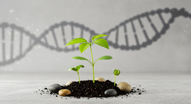 Plant Growth with Dna Backdrop