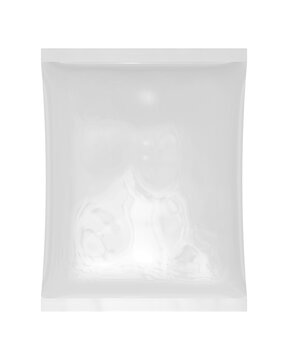 Blank White Plastic Sachet Bag Packaging Mockup