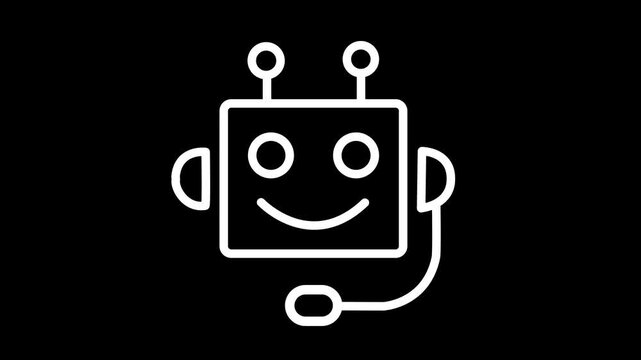 AI Robot Customer Support Assistance Icon Animation