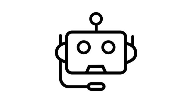 AI Robot Customer Support Assistance Icon Animation