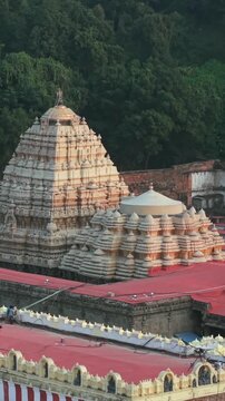 Vertical Aerial View of Simhachalam Temple Visakhapatnam India
