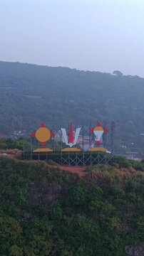 Vertical Aerial View of Simhachalam Temple Visakhapatnam India