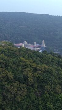 Vertical Aerial View of Simhachalam Temple Visakhapatnam India