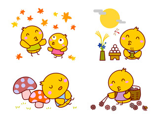 秋を楽しむひよこセット © twomoons