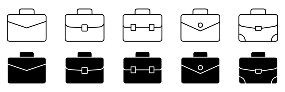 Briefcase and business portfolio for work, career, office, finance, employment, business services, websites, apps, and professional design.