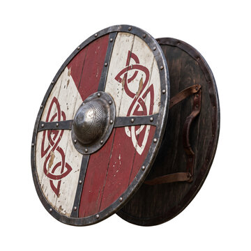 Viking shield isolated object