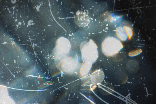 Beautiful Colorful Spectral Rainbow Lens flare light refraction through dirty scratched glass Overlay