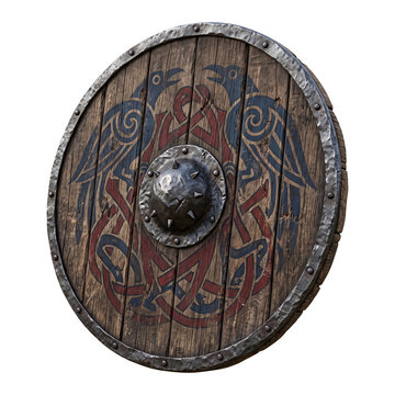 Viking shield isolated object