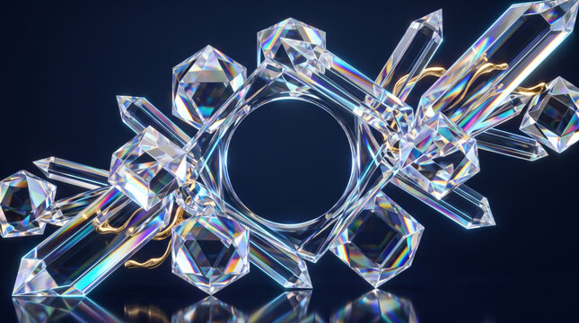 Prismatic Crystal Refractions Creating a Colorful Luxury Background