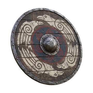 Viking shield isolated object