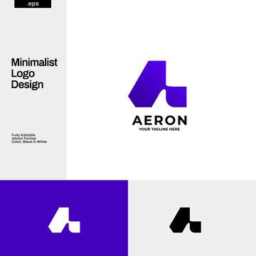 Abstract Geometry Purple House Building Logo Design