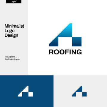 Abstract Geometry Blue Building Logo Design
