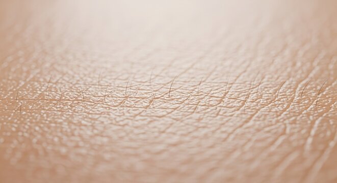 Microscopic view of human skin surface texture closeup pores and fine lines