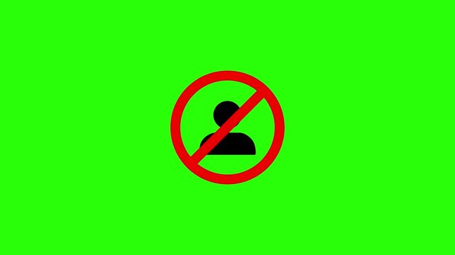 No entry and blocked user access forbidden prohibition sign icon on green background.