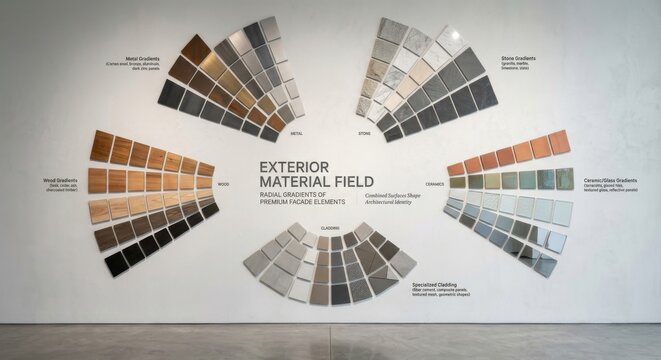 Exterior Material Field Display of Premium Facade Elements