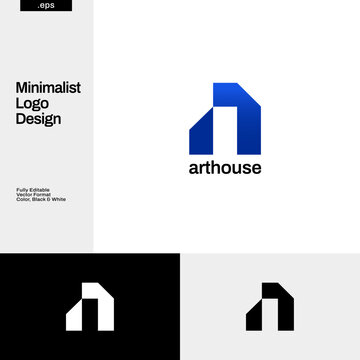 Abstract Blue Geometry Property Business Logo Design