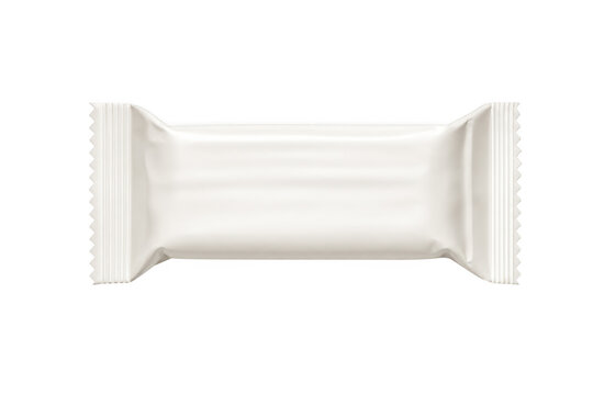 White snack bar wrapper packaging mock up isolated on with mock up, blank as isolated on transparent background