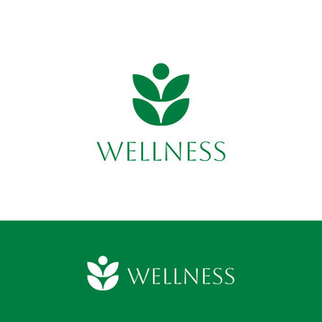 Simple Green Natural Organic Leaf Logo Design Template