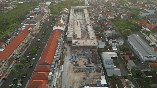Trans Studio Mall Bali Seminyak Legian Indonesia Drone Track In Overhead Morning 4K 60FPS