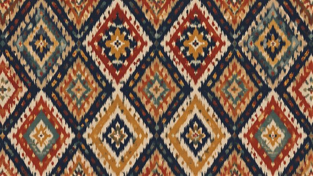 Diamond kilim pattern repeating on woven fabric surface