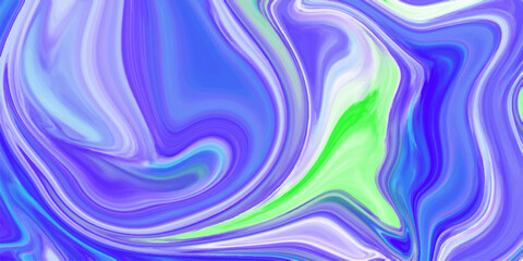 Fototapeta premium Swirling Liquid Paint Marbling Effect With Vibrant Blue Purple And Green Hues abstract background