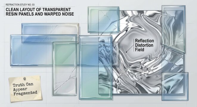 Transparent Warped Noise and Reflection Distortion Field Overlay Design